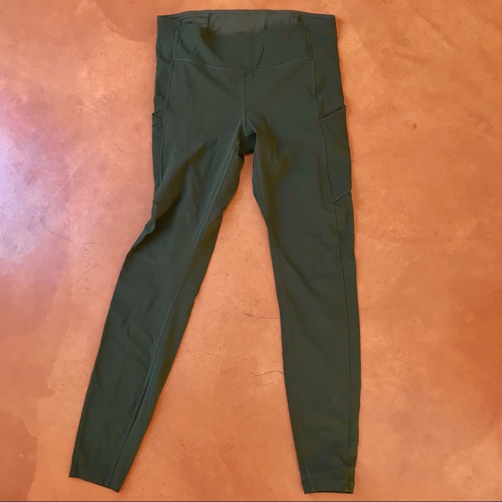 Lululemon dark olive full length pockets legging
